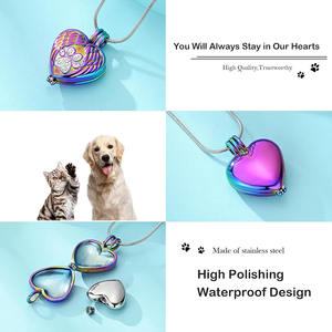 2025 Melek Kanatları Evcil Hayvan Kremasyon Takıları Urn Kolye Köpek Külleri Paslanmaz Çelik Dikdörtgen Gümüş Pati İzi Madalyonu Anı Özel Yapım - Product Image 3