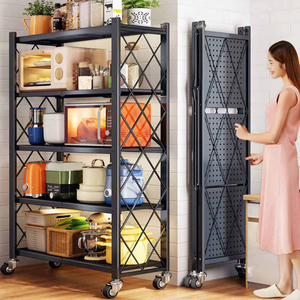 5 Lớp Kim Loại Có Thể Tháo Rời Gấp Điện Giá Đóng Mở Có Thể Xếp Chồng Nhà Bếp Nhà Lưu Trữ Gấp Kệ Nhiệm Vụ Trung Bình Gấp Kệ - Product Image 5