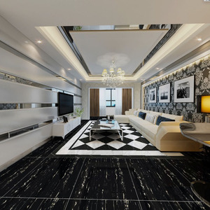Azulejos metálicos esmaltados para interiores de diseño moderno 800x800 Azulejos oscuros del Océano Azul para sala de estar KTV <span class=keywords><strong>Hotel</strong></span> Piso completamente esmaltado - Product Image 4