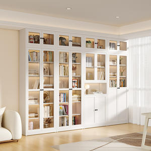 Meubles de salon modernes de style européen Bibliothèque en métal avec portes en verre Armoire de rangement en acier pour la maison Bibliothèque - Product Image 3