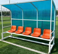 Banc d'entraînement mobile pour équipe de football avec toit en polycarbonate pour terrain de sport