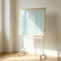 Tableau d'écriture en verre au design moderne, personnalisable en usine, avec support à cadre, tableau d'écriture mobile en verre