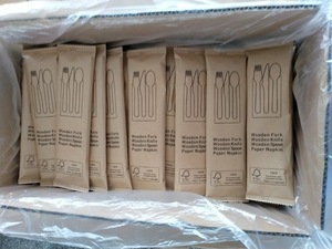 Juego de Cubiertos Chinos Biodegradables y Ecológicos con Servilleta y Cuchara de Madera con Logotipo Personalizado para Fiestas y Restaurantes, Marca Go Green, Venta al Por Mayor - Product Image 6