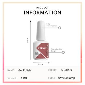Proveedor Profesional de Salón de Uñas, Esmalte de Uñas en Gel de 15 ml, Gel UV, Juego de 6 Colores en Caja, Suministros de Arte de Uñas Semipermanentes Personalizados - Product Image 2