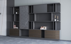 Açık yüz dosya dolabı resepsiyon lüks katar 4 çekmece yanal ofis kitaplık ahşap dosya depolama dolabı - Product Image 5