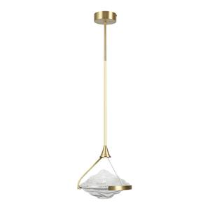 Lampe suspendue en cuivre de style nordique, de luxe léger, créative et personnalisée, à tête unique, pour restaurant, chambre à coucher ou chevet, avec cristal de designer - Product Image 5