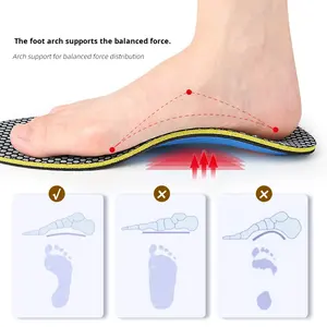 Semelles orthopédiques ajustables pour le soutien de la voûte plantaire, correction des pieds plats, correction vers l'intérieur et vers l'extérieur, orthopédique unisexe, décontracté, EVA, nylon - Product Image 2