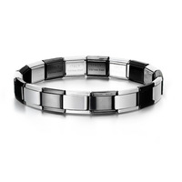 Bracelet de charme italien tendance en acier inoxydable plaqué or véritable avec sangle élastique, idéal pour le dropshipping