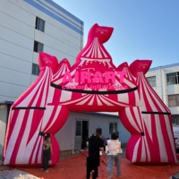 Grande arche rose gonflable de carnaval d'anniversaire, porte rose gonflable géante pour des idées d'événement de cirque