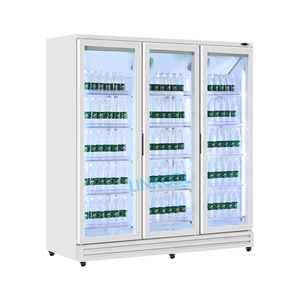 Refroidisseur d'affichage commercial <span class=keywords><strong>économique</strong></span> plein affichage en verre boisson réfrigérateur vertical pour supermarché - Product Image 4