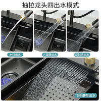 Top Vente évier de cuisine en métal verre rinceur intelligent multifonction noir moderne évier de cuisine en acier inoxydable cascade évier de cuisine