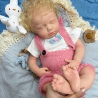 Poupées Reborn en Silicone LouLou de 20 pouces, Cheveux Implantés à la Main, Styles Raides et Bouclés Disponibles, Couleur de Cheveux Personnalisable, Bouche Ouverte Réaliste, Muneca