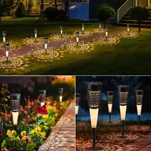 Solarlichter für den Garten, Solarlampe für Wetterfestheit, warmes weißes Solar-Gardenlicht für Außenbereiche, Hintergärten, Rasen-Dekoration