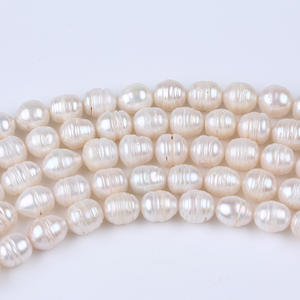 Perlas de Agua Dulce Blancas en Forma de Arroz de 10-11 mm de Zhuji, Cuentas Sueltas Naturales para Bisutería DIY, Coloridas - Product Image 1