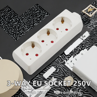 CE ROHS conforme 3 voies norme européenne 250V ABS interrupteur de prise d'extension électrique 16A évalué EU CN prise Standard 3 sorties