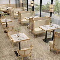 Restaurant café pizzeria bois canapé cabine et table chaises combinaison u forme canapé et long stand siège meubles