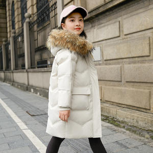 Manteau d'hiver imperméable long pour petites filles avec veste en fourrure véritable pour les tout-petits - Product Image 2