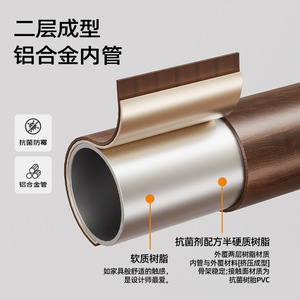 Walnut Wood Color Single <b>Bar</b> Handrail Aluminum Alloy Safety Rail For Bathroom Elderly Support Assistive Device - Product Image 4