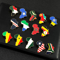 Broche creativo de mapa de países de África Nigeria Marruecos Mali Zambia Senegal bandera mapa esmalte solapa Pin insignia
