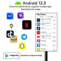 21,5 pulgadas negro 4GB + 64GB pantalla inteligente Tv batería-Power Android 12 TV portátil pantalla táctil para gimnasio juegos sala de estar