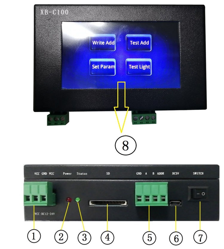 XB C100 512 IC Address Encoder - RGB RGBW Touch Screen DMX Led