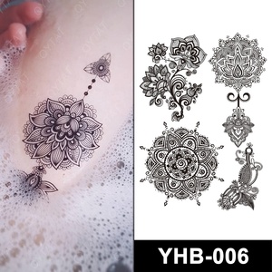 Autoadesivo all'ingrosso di trucco del corpo donne impermeabili Sexy temporaneo India bianco/nero Hena tatuaggio - Product Image 3