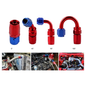 Hızlı teslimat siyah düz 45deg 90deg bir bağlantı parçaları ptfe dövme tam akış anan8 an10 döner bir ptfe hortum hattı ucu uydurma - Product Image 3