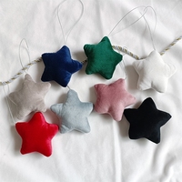 Samtsterne zum Aufhängen als Weihnachtsbaumschmuck – Blanko-Weihnachtskugeln Stern Weihnachtsbaumschmuck