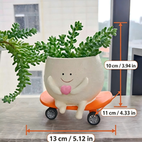 Pot de fleurs succulentes en forme de chaise à bascule, pot de plante humanoïde de dessin animé, jardinière en résine mignonne avec visage souriant, vente en gros