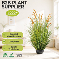Herbe de renard artificielle beige courbée pour l'automne, 120 cm, plante ornementale artificielle en pot pour la décoration de la ferme, du porche et de l'entrée