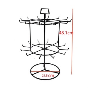 Xoay Móc Chìa Khóa hiển thị đứng hai tầng quay hiển thị đứng <span class=keywords><strong>Countertop</strong></span> cho đồ trang sức/Keychain - Product Image 4
