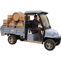 Véhicule utilitaire électrique tout-terrain à plateau basculant pour vergers, transporteur agricole haute performance