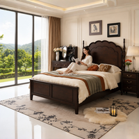 Lit moderne en pin massif avec tête de lit capitonnée, écologique, taille spéciale, mobilier de chambre pour hôtel, villa, appartement