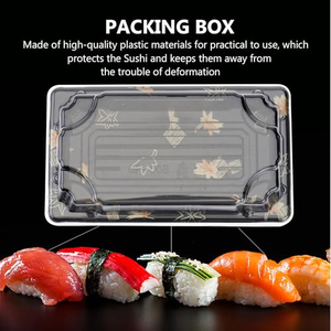 Boîte à sushi rectangulaire en plastique jetable avec couvercle en PS recyclable pour l'emballage alimentaire, les gâteaux, les fruits, à usage industriel - Product Image 3