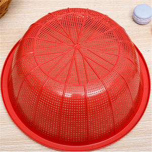 Cesta Redonda de Plástico para Arroz y Verduras, Colores Variados, Reutilizable, Cesta de Drenaje para Cocina, para Lavar Frutas y Verduras - Product Image 1