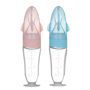 Cuchara de Silicona para Alimentar Bebés, Libre de BPA, Biberón con Cuchara y Base de Succión - Product Image 1