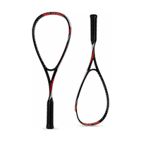 Raquette de squash Nodex Red Plush, dernière version, entièrement en graphite, légère (125g), cordes dynamiques à haute élasticité intégrées, équilibre raffiné.