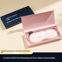 Mascherina per Dormire in Seta di Gelso di Lusso con Fodera in Spugna, Scatola Regalo con Chiusura Magnetica, Stampa a Quattro Colori, Confezione Personalizzata per Benessere e Bellezza