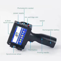Impresora de Inyección de Tinta Portátil de 12.7mm, Máquina de Codificación de Fechas y Numeración, Código QR, 25 Idiomas, Alimentada por Batería, para Botellas de HDPE