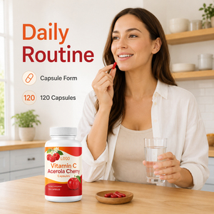 Capsules de Vitamine C Naturelle Lyophilisée de Cerise Acerola Biologique de Haute Qualité, Véganes, Faible Teneur en Sucre, Améliorent l'Immunité, Sans Produits Laitiers - Product Image 4