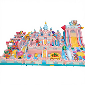 Château gonflable géant Wolong sur le thème du château féerique, toboggan gonflable en PVC, structure de jeux commerciale pour enfants, <span class=keywords><strong>location</strong></span> pour parcs d'attractions - Product Image 1