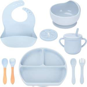 Meilleure vente : Ensemble d'alimentation en silicone pour bébé, kit de sevrage pour tout-petits, vaisselle pour bébé avec ventouse, kit de table à manger complet pour enfants - Product Image 4