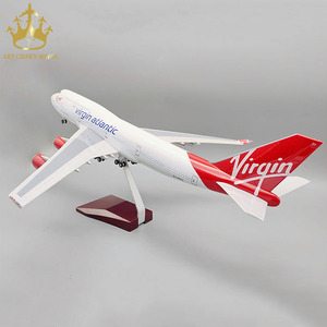 Regalo Empresarial, Modelo de Avión <span class=keywords><strong>Boeing</strong></span> <span class=keywords><strong>747</strong></span> Virgin Girl de 47CM 1/150 con Luces LED Activadas por Sonido y Ruedas de Aterrizaje - Product Image 3
