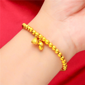 Pulsera de Oro Laminado para Mujer YL Vietnam, Estilo Antiguo, Imitación de Oro Sólido, Diseño de Loto, La Felicidad de Dos Generaciones - Product Image 6