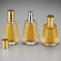 Vente en gros de flacons de parfum en verre vides de luxe avec logo personnalisé, bouchon pulvérisateur décoratif et boîte en papier assortie