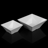 Ensemble de saladiers carrés moyens en mélamine avec impression personnalisée et décalcomanie intégrale pour restaurant