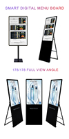 Support de sol d'affichage de publicité numérique debout pliant Portable mur vidéo LED LCD personnalisé avec Menu numérique pour Restaurant