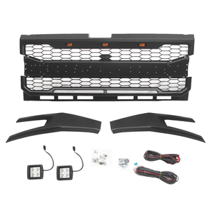 2020-2021 Chevy <span class=keywords><strong>Silverado</strong></span> 1500 LT/<span class=keywords><strong>LTZ</strong></span>/RST Grille noire mate avec 5 lumières LED-Remplacement à boulonner direct - Product Image 2