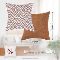 Housse de coussin décorative carrée pour canapé, coussin en lin pour canapé, salon, 18 * 18 pouces