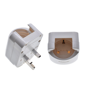EU Schuko 4,8mm 2-Poliger Typ-G BS Konverter Adapter 13A 250V mit Eingebauter Sicherung für Industrielle Nutzung Weißer EU-Winkelstecker mit UK-Steckeradapter - Product Image 2